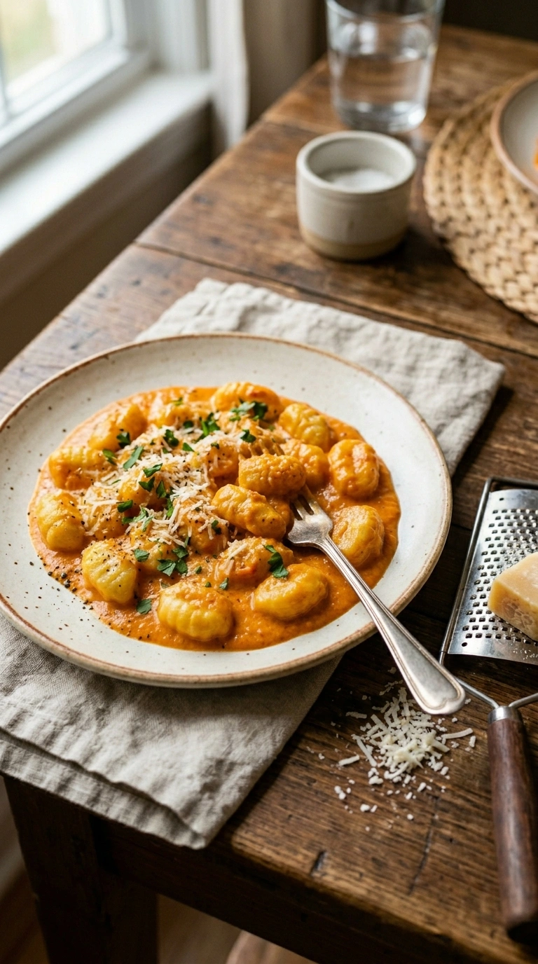 butternut squash gnocchi ready to serve
