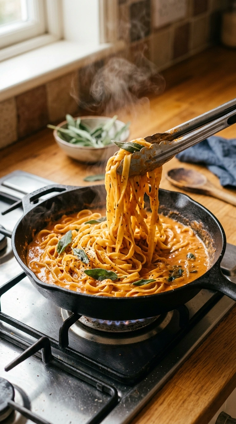 Cooking instructions for pumpkin pasta