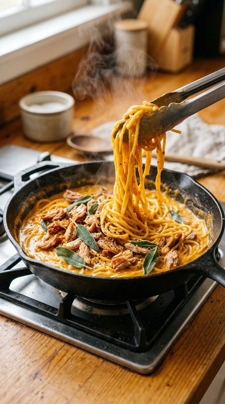 Cooking instructions for pumpkin alfredo