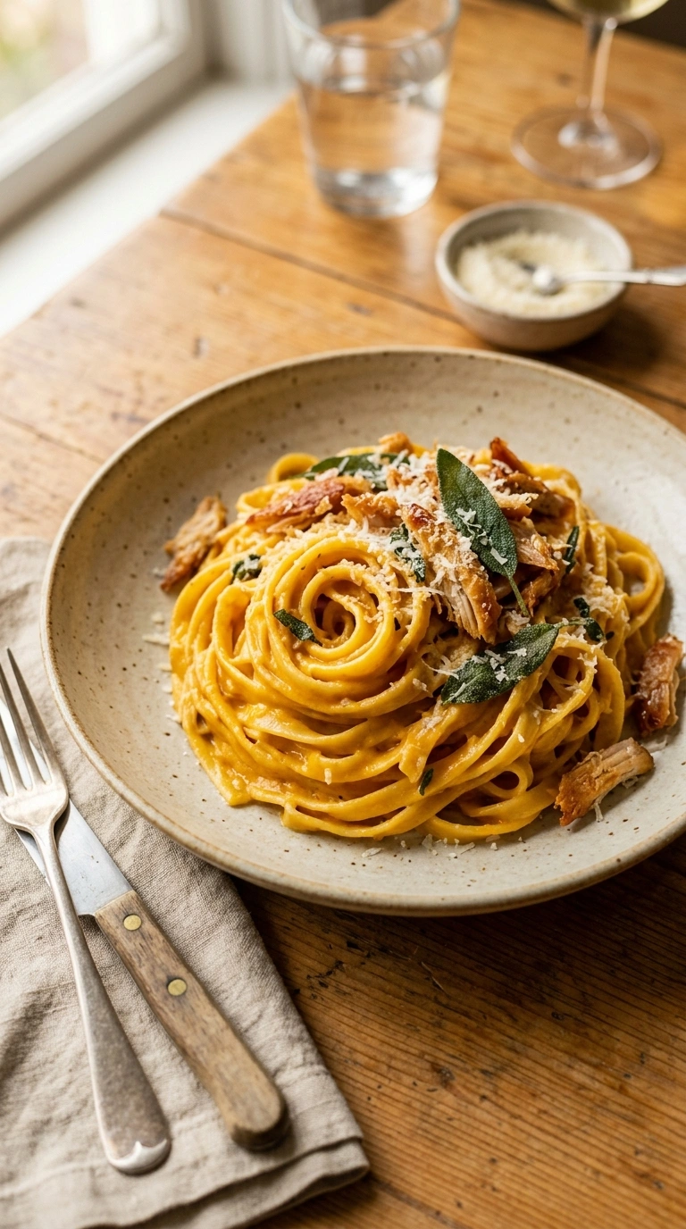 Silky Pumpkin Alfredo | 25-Min Cozy Fall Family Dinner