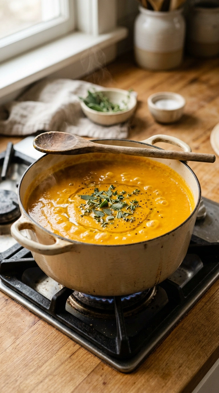Cooking instructions for creamy hearty pumpkin soup