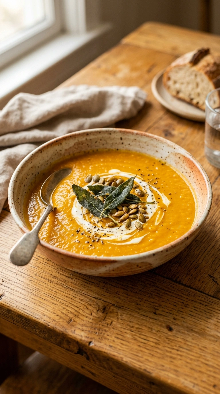 Creamy Hearty Ginger Butternut Soup | 40-Min Easy Family Warming Fall Bowl