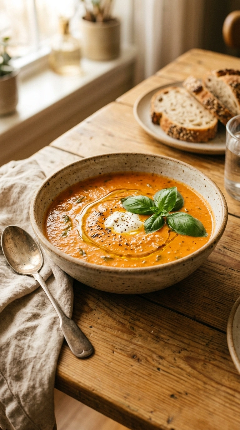 Creamy Savory Tomato Soup | 45-Min Easy Family Fall Comfort Bowl