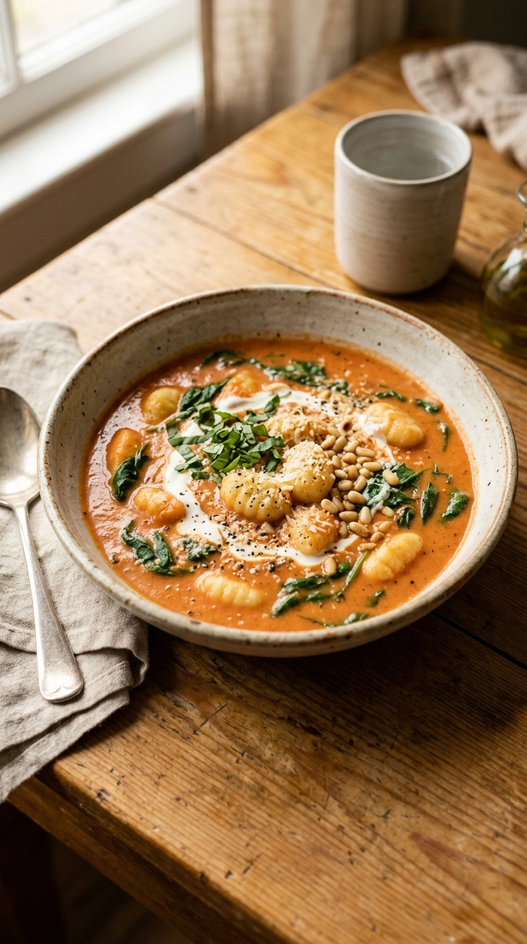 Creamy Savory Tomato Gnocchi Soup | 40-Min Easy Family Hearty Fall Bowl