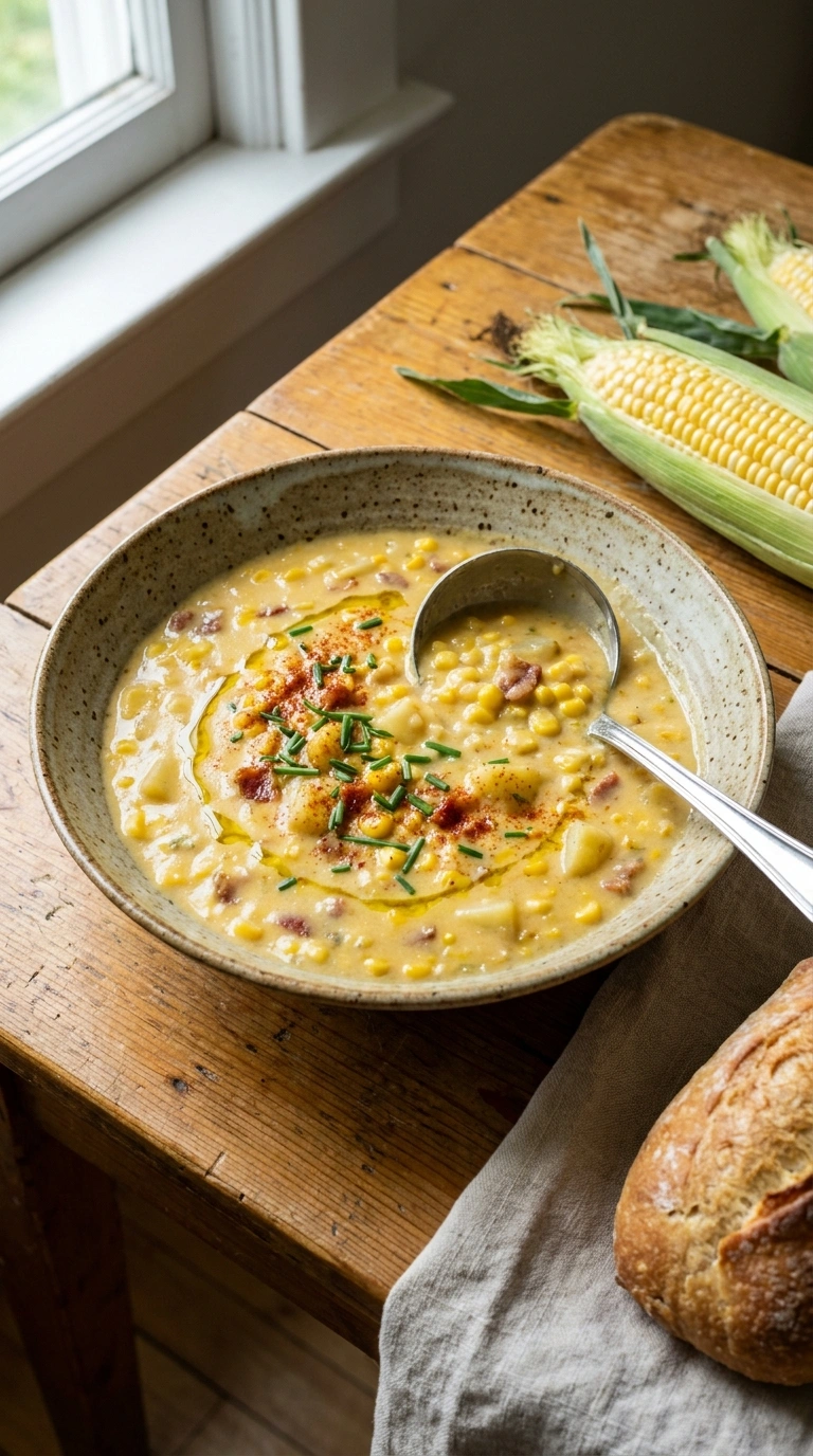 Creamy Comforting Corn Chowder | 35-Min Easy Family Fall Comfort Bowl