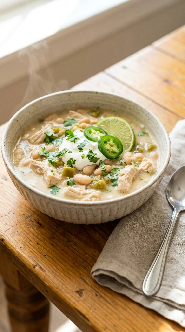 Creamy Hearty White Bean Chicken Chili | 45-Min Easy Family Fall Game Day Bowl