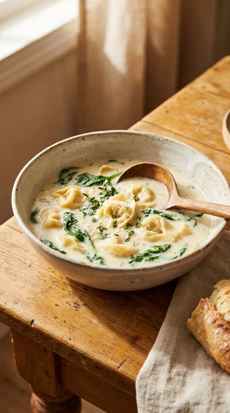 Creamy Hearty Chicken Tortellini Soup | 40-Min Easy Family Fall Comfort Bowl