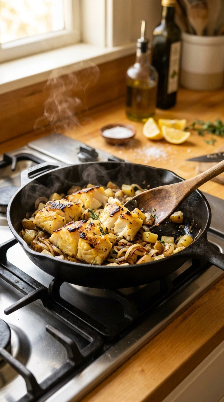 Cooking instructions for flaky smoky grilled cod
