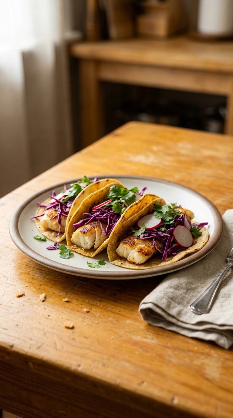 Flaky Smoky Grilled Cod Tacos | 30-Min Easy Family Fall Dinner