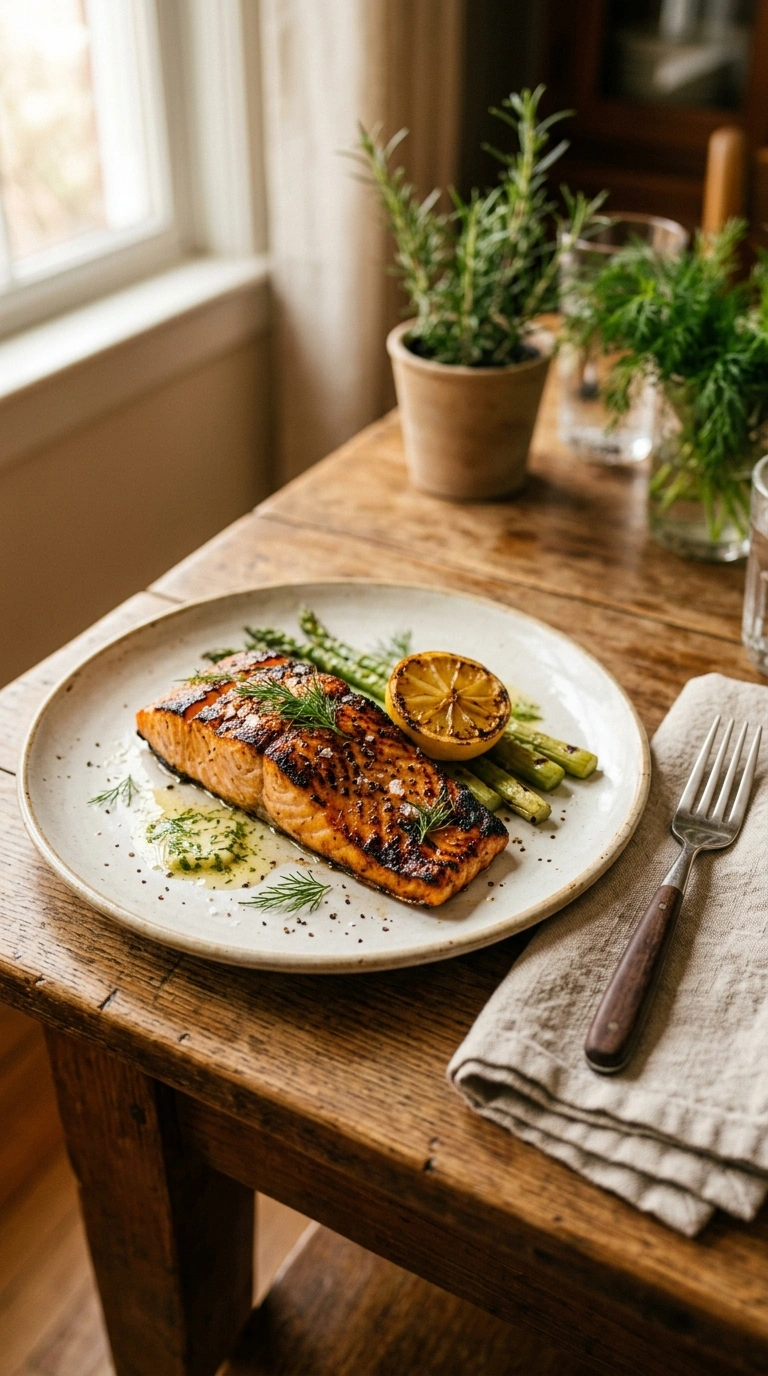 smoky tender grilled salmon ready to serve