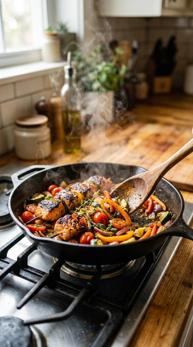 Cooking instructions for smoky tender grilled salmon skewers