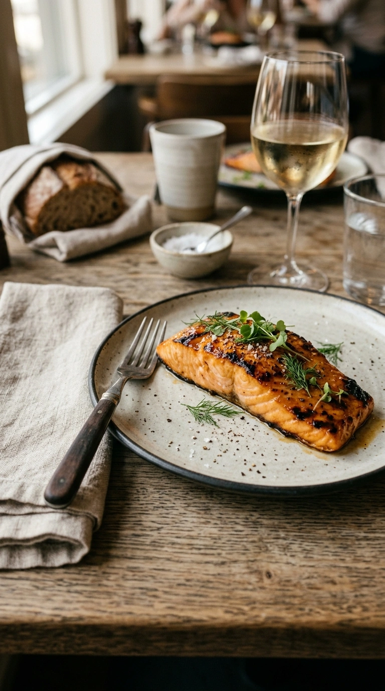 smoky tender grilled salmon honey garlic ready to serve