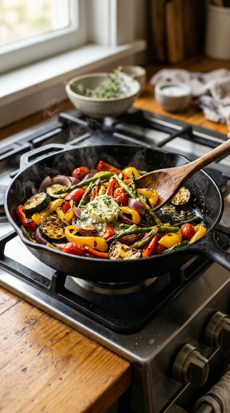 Cooking instructions for charred buttery labor day grilled veggies