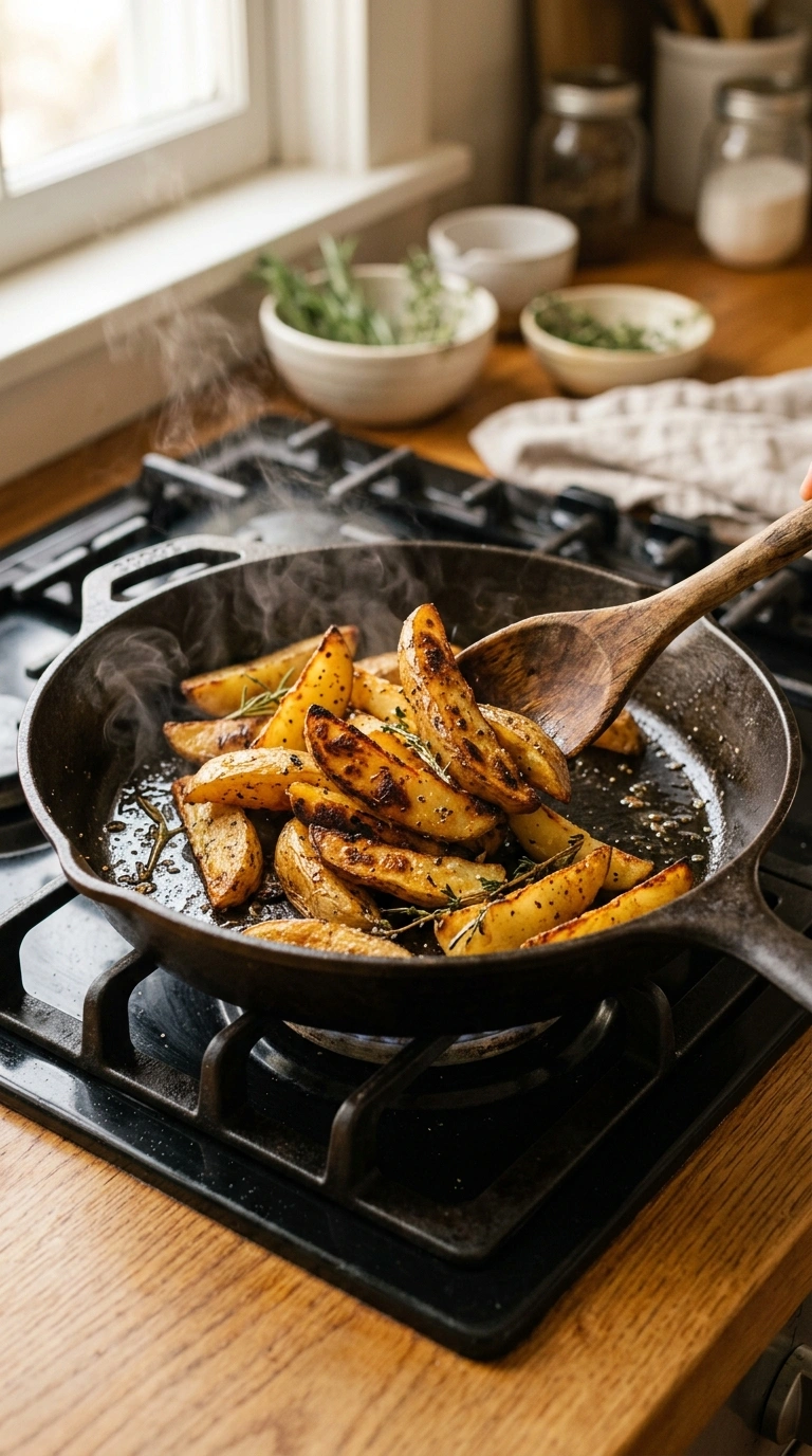 Cooking instructions for charred smoky labor day grilled potato wedges